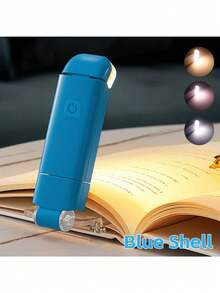 新款USB充电可折叠阅读灯，护眼阅读灯，适合夜间阅读，3种灯光颜色，3档亮度可调，白色外壳，带书夹，便携易收纳 - 彩色 - 查看 11