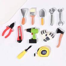 طقم أدوات إصلاح مصغرة للدمية، ملحقات راتنجية مصغرة كماشة وسكين، ديكور دمية، مواد DIY، زينة الهاتف، ديكورات المكتب - متعدد الألوان - مشاهدة 1