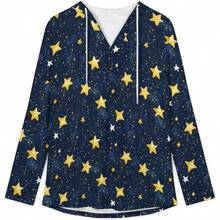 - Sudaderas largas con capucha para mujer a, diseo de estrellas en la noche, diseo de cielo acogedor, ajuste holgado, para mujer - CH - Ver 3