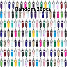 30pcs Fashion Crystal Cross Pendant Jewelry Set - Assorted Synthetic Gems And Quartz Beads, Suitable For DIY Jewelry Making - Great For Necklaces And Bracelets, Christmas Gifts