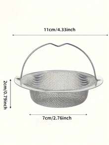 This 1/2 Inch Stainless Steel Handheld Sink Strainer Is So Practical! The Fine Mesh Can Trap Vegetable Scraps And Fruit Peels, The Handheld Design Makes It Easy To Clean, It Fits Most Sink Drains, And It Conveniently Collects Kitchen Waste After Meals To Prevent Pipe Clogs. Compact, Durable, And Easy To Clean. - Multicolor - View 4
