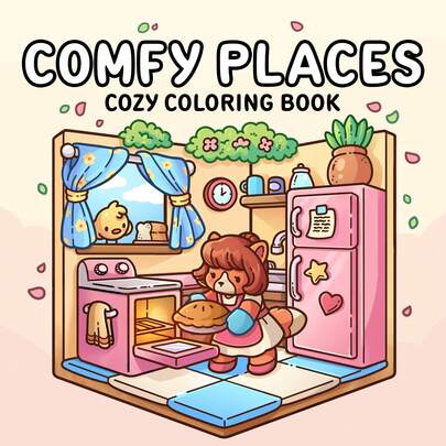 1 stuk COMFY PLACES kleurboek voor volwassenen en kinderen, gedurfd en gemakkelijk, eenvoudige en grote ontwerpen voor ontspannende kleurboeken Kerstmis, Halloween cadeau, verjaardagscadeau, kinderdag, schoolbenodigdheden, schoolbenodigdheden voor het begin van het schooljaar, schoolbenodigdheden [Handgetekende must-have] Kleurboek Tekenen Kleurboeken met nul foundation kopiëren, stressverlichtende graffiti, kleurboek voor volwassenen en tieners