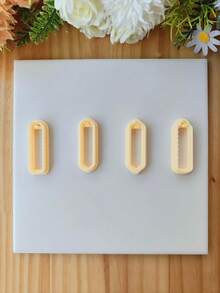 4Pcs DIY Plastic Bookmark Polymer Clay Cutters Set, Creative Clay Earring Cutter, Christmas Polymer Clay Mold, Crafting DIY Bookmarks, For Jewelry Making, Earrings, Pendants, Keychains - Orange - View 2