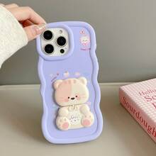 Ốp lưng điện thoại hình mèo dễ thương xoay 360° (kiêm gương), họa tiết mèo dễ thương, màu kem, màu kẹo ngọt, chống rơi vỡ, tương thích với Apple 17promax/16/15/14/13/12/11, S26ultra/S25/S24/S23, Moto, Honor, OPPO, Redmi. Phiên bản quốc tế, không phải phiên bản nội địa. - Màu tím - Xem 4