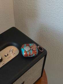 Ins Style Blue & Brown 3D Gem Star 4/ Pro 3/ 2 Wireless Bluetooth Earphone Case, Soft Full Cover Protective Shell For Women - Multicolor - View 7