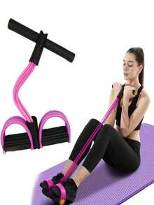 1 Set Home Workout Resistance Bands – 6 Stackable Light-Duty Pull-Up Bands For Full-Body Training, Ab Workouts, Rowing & General Fitness Equipment. Available In Blue, Purple, And Pink. Exercise Accessories, Elastic Fitness Bands, Individually Packaged. - Multicolor - View 10