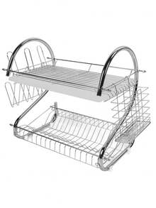 Giá đựng chén đĩa hai lớp có thể tháo rời, dễ vệ sinh, chống gỉ sét, phù hợp cho nhà bếp (hình cốc) - trắng - Xem 6