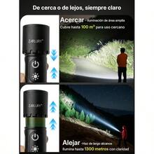 Linterna Recargable de Alta Potencia COB, Lampara Tactica Sper Brillante 9 Modos, Magntica, Impermeable y Ajustable para Hogar, Campamento y Senderismo - inicial - Ver 5