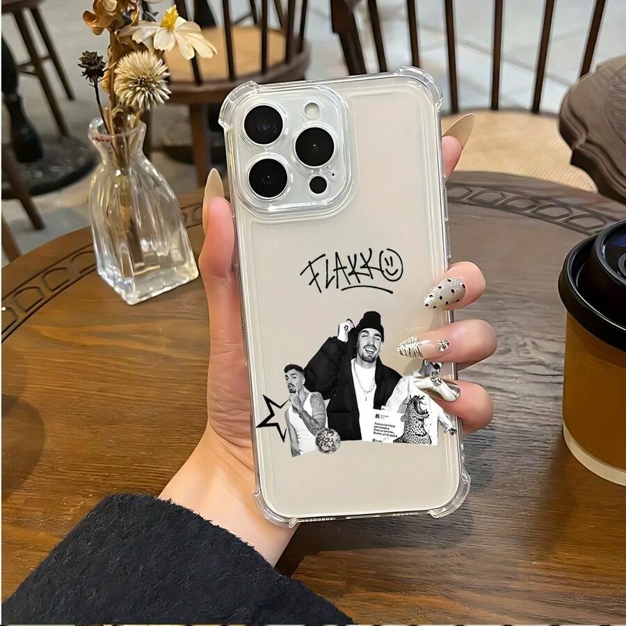 Funda de Teléfono Fashion Rapper R-Rels B Compatible con 17 16e 16 15 14 13 12 11 Pro X XR XSMAX 8 Plus Anticaída Transparente con Cubierta Trasera Suave, de Uso Diario,Accesorio de Teléfono a,Funda Elegante,Diseño Impreso con,Material Duradero,Aficionados a la17 17promax - transparente - Ver 1