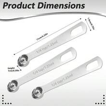 4 Pcs 1/4 Teaspoon Measuring Spoon, 1/4 Teaspoon Scoop 1/4 Tsp 1.25 Ml 1.25 Cc Measuring Spoons Stainless Steel Single Measureing Spoon Kitchen Tea Soup Ingredients - 銀色 - 查看 3