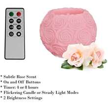Vela - Vela sin llama con diseño de bola rosa con control remoto para el hogar, boda, despedida de soltera, y decoración de Navidad por Lavish Home (rosa)(Realismo) - Multicolor - Ver 4