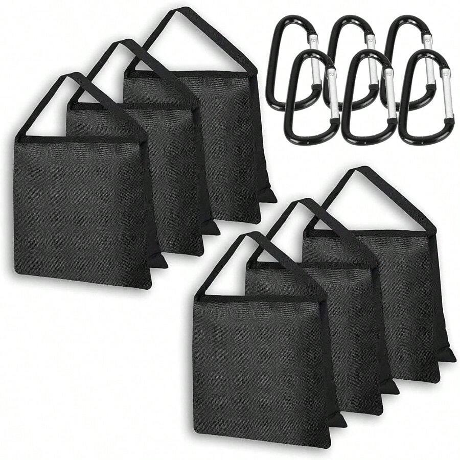 EMART Sandbags 6 Pack Sand Weight Bags Photographic Equipements For Photograpy Lighting Booms Stands Umbrella Base Fishing Chair Picnic Table - Black - 6包 - 查看 1