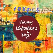 红色圆圈情人节贴纸纸质礼品包装标签情人节快乐用品 - 紅色 - 查看 7