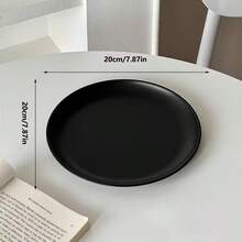 1 pieza/1 set de bandejas redondas de acero inoxidable, bandejas de almacenamiento y exhibición de joyas de alto valor, platos para pasta, platos para té de la tarde, platos para postres, platos para postres de alto valor, platos para pasteles, platos para frutas del desayuno, platos multiusos para servir alimentos, platos aptos para lavavajillas, utensilios de cocina modernos, vajilla duradera, suministros para restaurantes, artículos esenciales para la cocina y el catering. - Negro - Ver 11