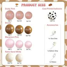 116件套牛仔女郎主题粉色牛仔气球拱门装饰套装，包含浅粉色、棕色、米色和白色气球。适用于牛仔女郎主题的迎婴派对、生日派对、性别揭晓派对、女孩生日装饰、单身派对和西部主题派对装饰。 - 彩色 - 查看 8