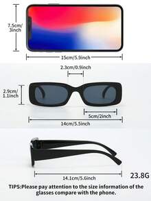 6副时尚方形/椭圆形/猫眼组合眼镜，简约纯色基础款时尚配饰，轻便舒适耐用，时尚女士眼镜套装，适合搭配时尚服饰，海滩度假，驾车，户外旅行，露营 - 彩色 - 查看 4