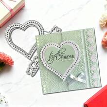1 Set Heart Shaped Lace Metal Cutting Dies, DIY Scrapbooking Embossing Mold, Greeting Card Making Template, Suitable For Album Card, Handmade Card Craft Tools