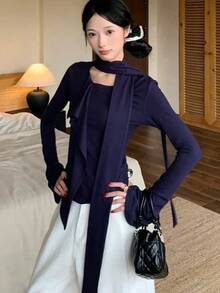 Women T-Shirts - Navy Blue - View 3
