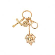 Bestselling Geometric Hollow Fish Cross Keychain, Minimalist English Inspirational Keyring - Cross - View 4