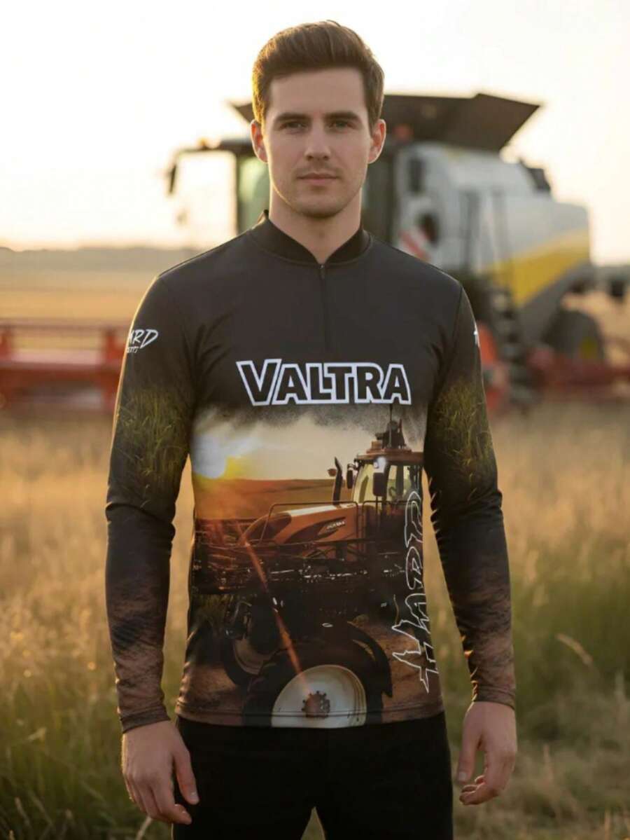 Hard Fisher Agricultural Tractor T-Shirt Long Sleeve UV50+ - Pescador duro - Ver 1