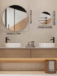 Acrylic Mirror Wall Sticker, Round Self-Adhesive Mirror, Soft Mirror For Bathroom, Decoration - Multicolor - View 7