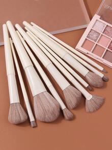 17pcs Practical Makeup Brush Set - Face Powder Brush, Blush Brush, Contour Brush, Concealer Brush, Eyeshadow Brush Set & Dry/Wet Makeup Sponge Puff, Fan Brush & Soft Headband Wristband - Multicolor - View 8