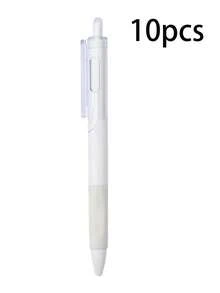 20支/10支装凝胶笔，白色笔杆，按动式圆珠笔，0.5毫米笔尖，黑色墨水，速干，书写流畅，适用于学校、商务、文件、办公、日记、写作、笔记，适合学生、上班族、教师，是学校用品、文具和学习用品的理想之选。 - 彩色 - 查看 9