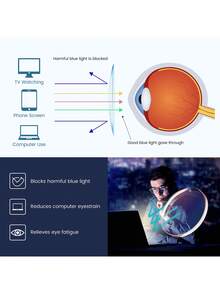 Unisex Anti-Blue Light Glasses, Computer Blue Light Blocking Glasses, Unisex Half-Frame Transparent Lens Glasses, Unisex Anti-Blue Light Safety Glasses, Protective Glasses, Computer Gaming Glasses - Multicolor - View 5