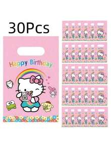 SANRIO 30/20/10个装生日派对礼品袋，糖果袋，礼品袋，可爱派对礼品包装，生日派对装饰，适用于婚礼、生日、家庭和朋友聚会，时尚个性化礼品袋 - 彩色 - 查看 8