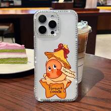 Funda para teléfono con diseño de Galleta de la Suerte, compatible con teléfonos ,  17,  16 Pro Max,  15 Pro Max,  13 y  12. Fabricada en TPU, ofrece protección contra golpes y caídas. Un regalo perfecto para familiares y amigos, para celebrar momentos de suerte o para darle un toque divertido a tu día a día. - transparente - Ver 1