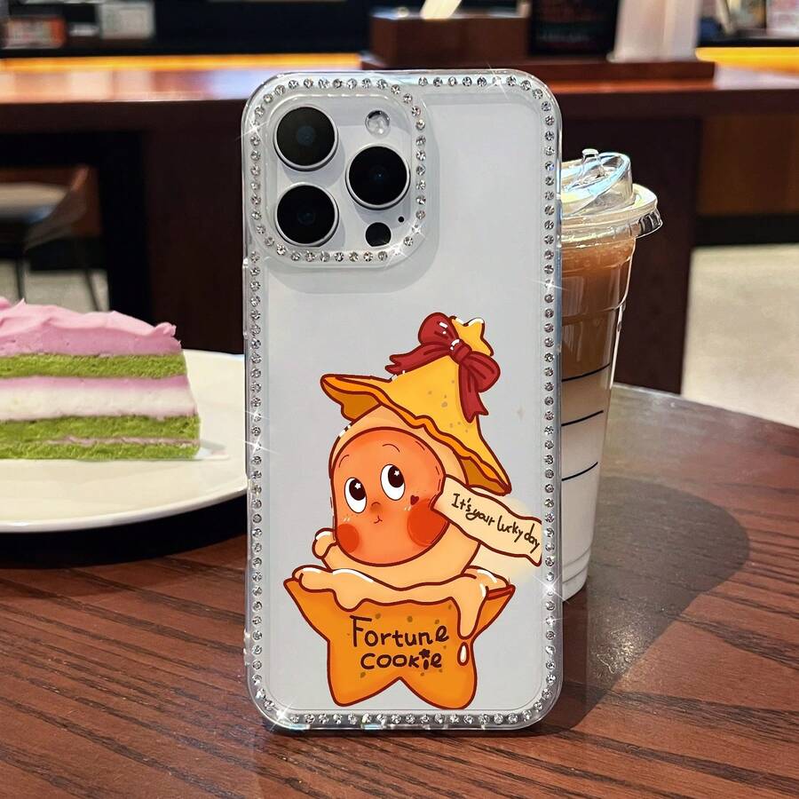 Funda para teléfono con diseño de Galleta de la Suerte, compatible con teléfonos , 17, 16 Pro Max, 15 Pro Max, 13 y 12. Fabricada en TPU, ofrece protección contra golpes y caídas. Un regalo perfecto para familiares y amigos, para celebrar momentos de suerte o para darle un toque divertido a tu día a día. - transparente - Ver 1