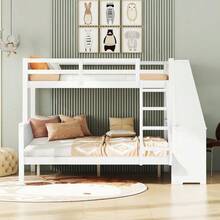 Kids Bed Frames, Headboards & Footboards - White + Pine + 140cm*200cm-1 - View 5
