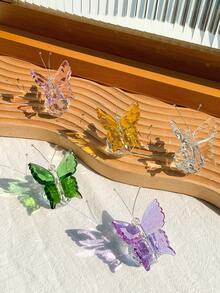 Kristall Schmetterling, kleines Tier, Heimdekoration, kleine Schreibtischornamente, Set Kombination aus weißem Kristall Schmetterling + Mond und Sonnenfänger Prisma (geeignet für Freunde, Schwestern, Töchter, Mütter (Geschenke)), auch geeignet als Geburtstagsgeschenk für Frauen - Verschiedenfarbig - Übersicht 11