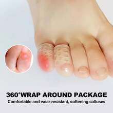 硅胶防摩擦脚趾保护套，凝胶透气脚趾套，柔软透明小脚趾保护帽，男女通用，用于治疗鸡眼、水泡和缓解疼痛的脚趾套 - 白色 - 查看 2
