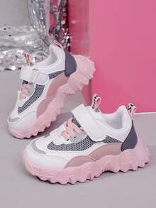 1 par de zapatillas casuales de malla transpirable y suela plana, unisex. Zapatillas deportivas para niños con suela suave y antideslizante, zapatos de estudiante versátiles y de moda, adecuados para primavera y otoño. - Beis - Ver 2