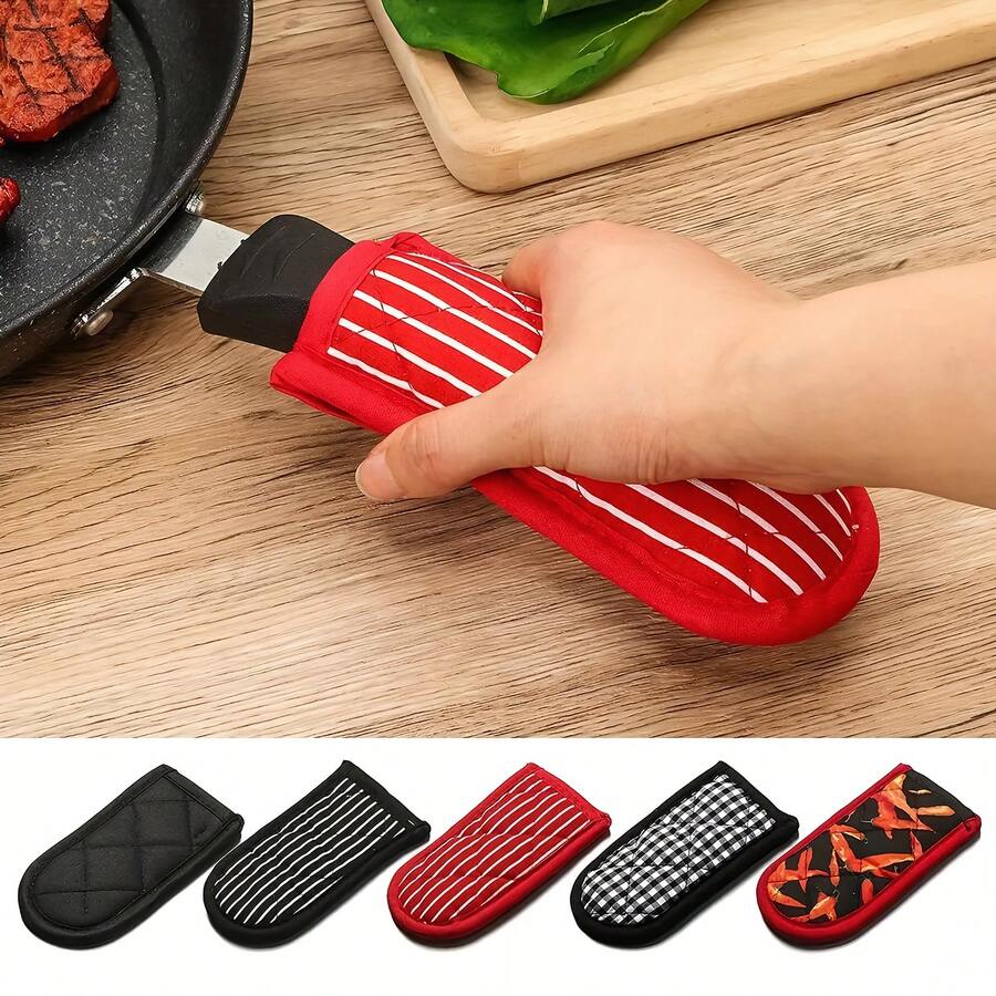 1pc Rectangular Pot Holder Sleeve For Frying Pan Handle - Heat Resistant Grip Cover, Hand Wash Only - Multi-Pattern Frying Pan Handle Sleeve Set