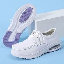 Scarpe da infermiera bianche da donna, suola morbida, traspiranti, antiscivolo, resistenti all'usura, confortevoli per un lungo utilizzo, adatte per uso interno ed esterno, ideali per infermiere e personale ospedaliero - Bianco - Visualizzare 8