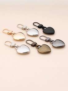 Bộ 5 thanh kéo khóa kéo thay thế hình trái tim bằng kim loại đa năng có thể tháo rời, dùng cho hành lý, túi xách, ba lô, áo khoác - Nhiều màu - Xem 9