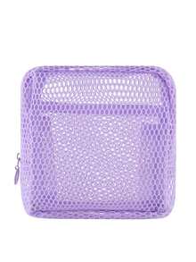 1 个大容量透明网袋，便携式旅行收纳袋，化妆包，化妆袋，卫生巾袋，多功能收纳盒