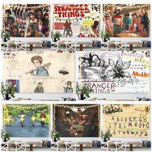 1pc New Popular American TV Series Themed Hanging Cloth, Man Eating Flower Vecna+Welcome To Hawkins Element, Letter Background Cloth, Science Fiction TV Series, Surrounding Dormitory, Dormitory Wall Decoration Cloth, Room Bedroom Creative Decoration Hanging Cloth, Birthday Gift, New Year's Gift(Stochastic Style) - Multicolor - View 9