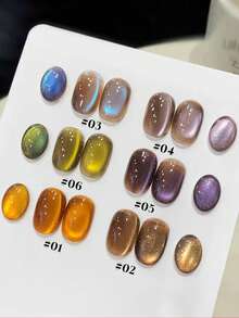 MeC 12毫升/瓶 秋冬蓝紫色闪亮玻璃珠猫眼凝胶指甲油 棕色指甲 蓝色指甲 全息可卸甲油胶 半永久UV/LED猫眼指甲油凝胶套装 女孩礼物 美甲沙龙DIY - 彩色 - 查看 4