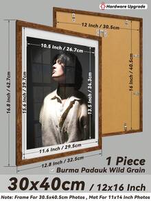 30x40cm/30x30cm/15x15cm Wood Grain Photo Frame (Hardware Upgrade) For Wall/Diamond Painting, Large Multi Collage Gallery Picture Frame For Photo Wall, Classic/Simple/Cottagecore/Retro/All-Match, Material, Gift For Birthday/Wedding/Family/Home