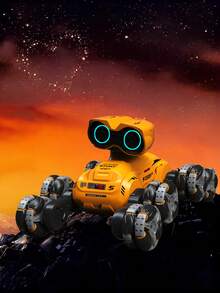 1pc 8WD Remote Control Stunt Car (For 6-13 Years Old Boys, Children's Birthday Gift), Wally Robot Toy With Auto Demo Function, 360° Rotation, LED Eyes, Music Player, 2.4GHz 8-Wheel Drive Stunt Car, Handheld Remote Control Climbing Toy, Best Christmas/Birthday Gift For 4-5-6-7-8-9-10-11-12 Year Old Boys (Blue, White, Green, Orange) - Multicolor - View 12