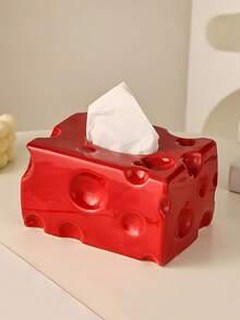 1pc Ceramic Cheese Tissue Box, High-End Paper Towel Holder, 4 Color Options, Suitable For Living Room, Bathroom, Dining Table, Tissue Box Decor - Multicolor - View 8