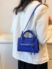 Nueva bolsa de mano mini vintage con diseño de motocicleta británica - Azul - Ver 2