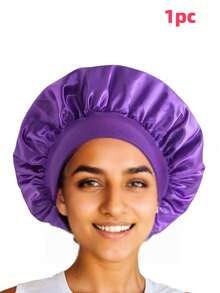 定制缎面光滑睡眠帽，可定制姓名或标志，配有宽松的松紧带，女士夜间护发帽，适合所有发质，圣诞节美容配饰