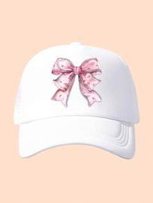1pc Kids Bow Print Baseball Cap, Fashion Trucker Hat, Suitable For Boys And Girls Everyday Wear, Vacation, Back To School - Multicolor - View 6