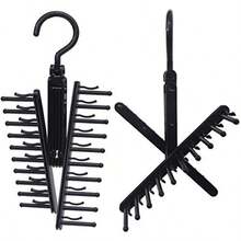 Organizador de corbatas 20 filas giran para abrir/ cerrar la rejilla para corbatas colgador de bufandas giratorias de 360 ​​grados para almacenamiento de corbatas bufandas cinturones y accesorio - como en la foto - Ver 6