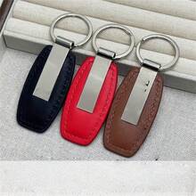 Stylish Metal And PU Leather Keychain, Customizable Logo Name Key Ring, Car/Motorcycle Keychain, Pendant Gift. - Multicolor - View 3