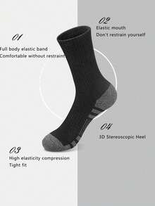 3 Pairs Boys' Color Block Mid-Calf Socks, Simple Versatile Comfortable Casual Socks, Made Of Polyester Knit Fabric, Suitable For Children Above 10 Years Old, Suitable For Outdoor Activities And Daily Wear In All Seasons - Multicolor - View 4